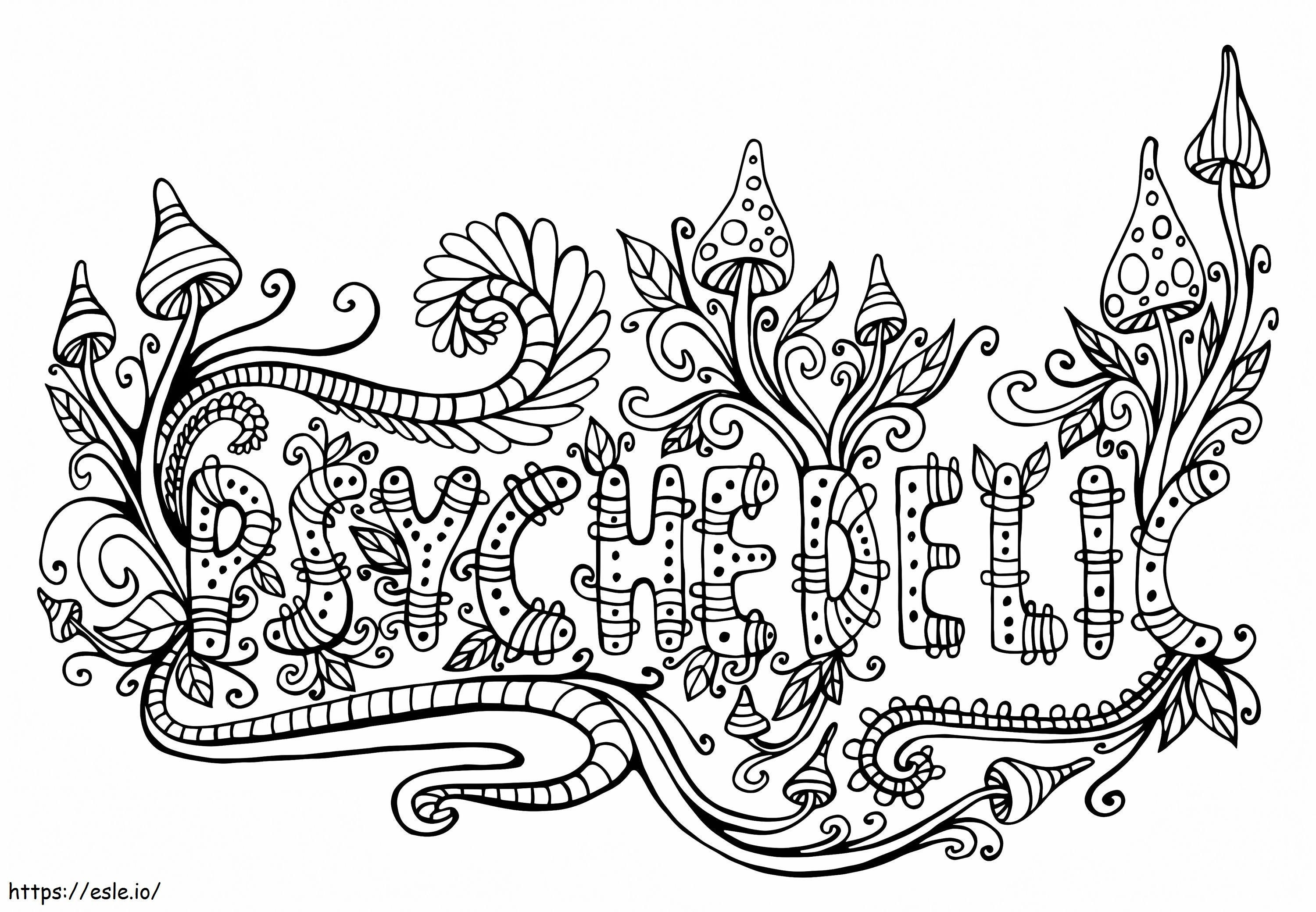 Word Psychedelic coloring page