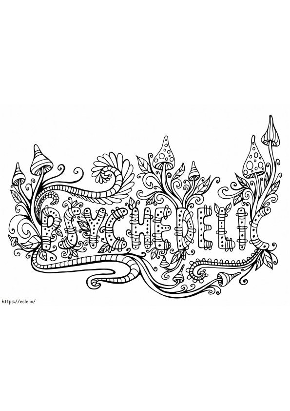 Word Psychedelic coloring page