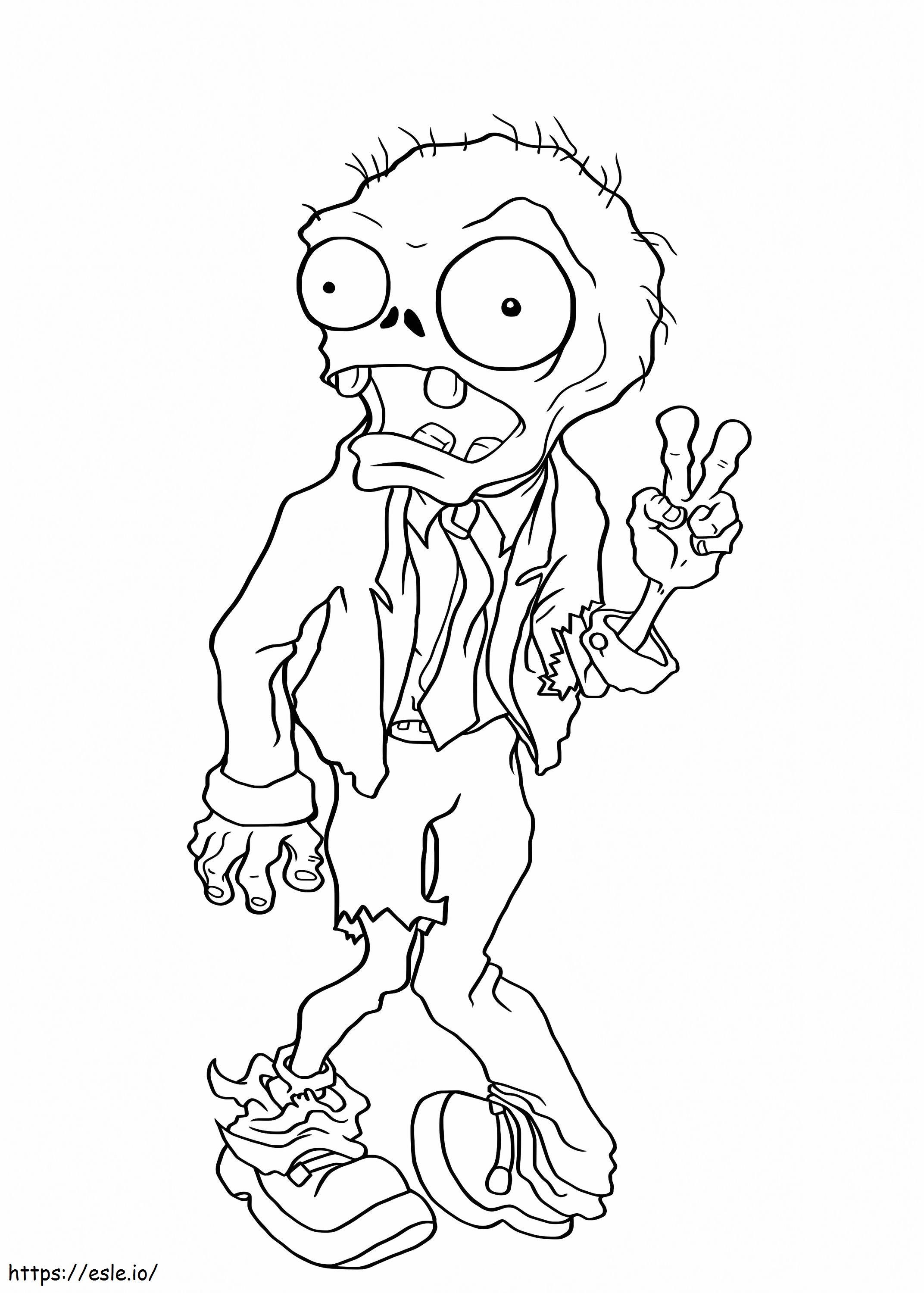Lustiger Zombie in Pflanzen gegen Zombies ausmalbilder