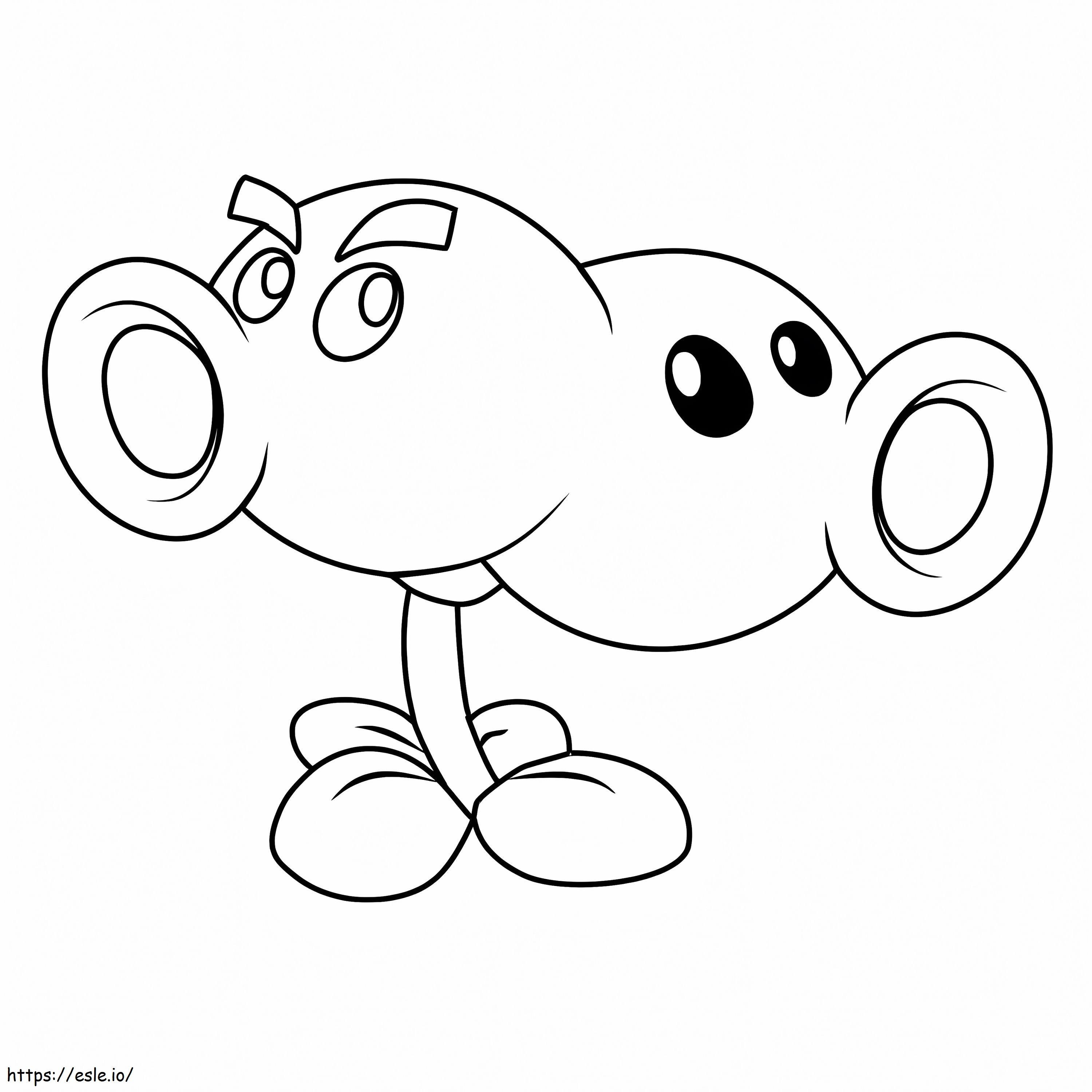 Split Pea In Plants Vs Zombies coloring page