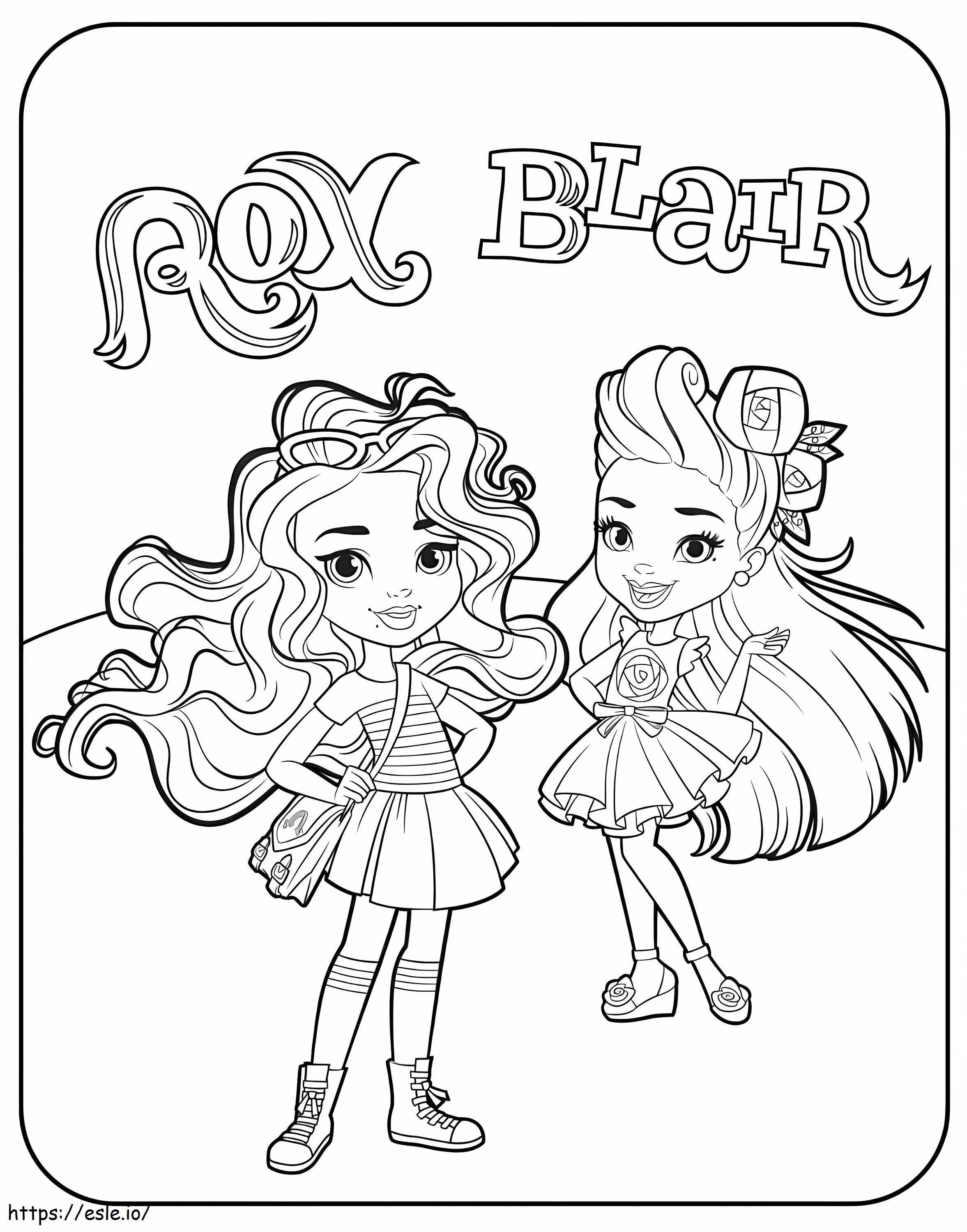 Dia ensolarado de Rox e Blair para colorir
