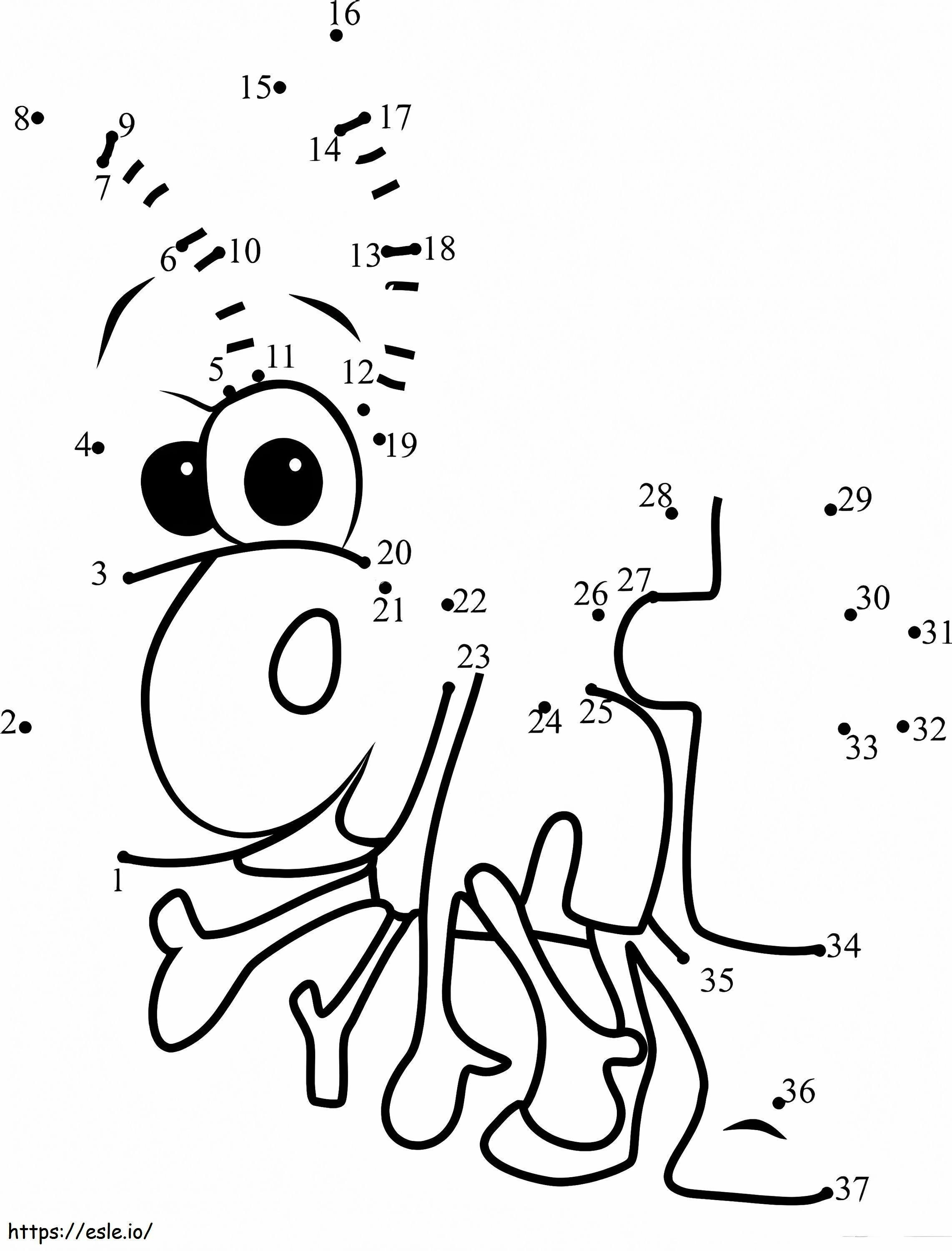Cor da formiga por número para colorir