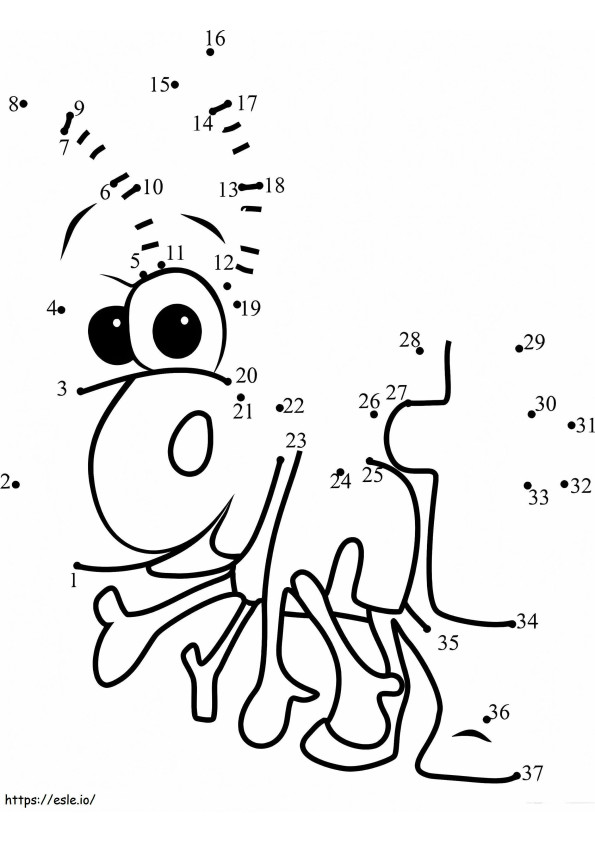 Cor da formiga por número para colorir