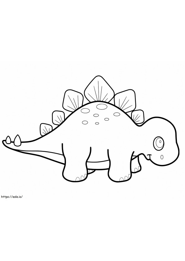 Dinosaure Kawaii coloring page