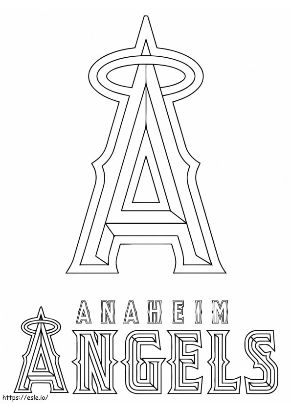 ロサンゼルス・エンゼルス・オブ・アナハイムのロゴ ぬりえ - 塗り絵