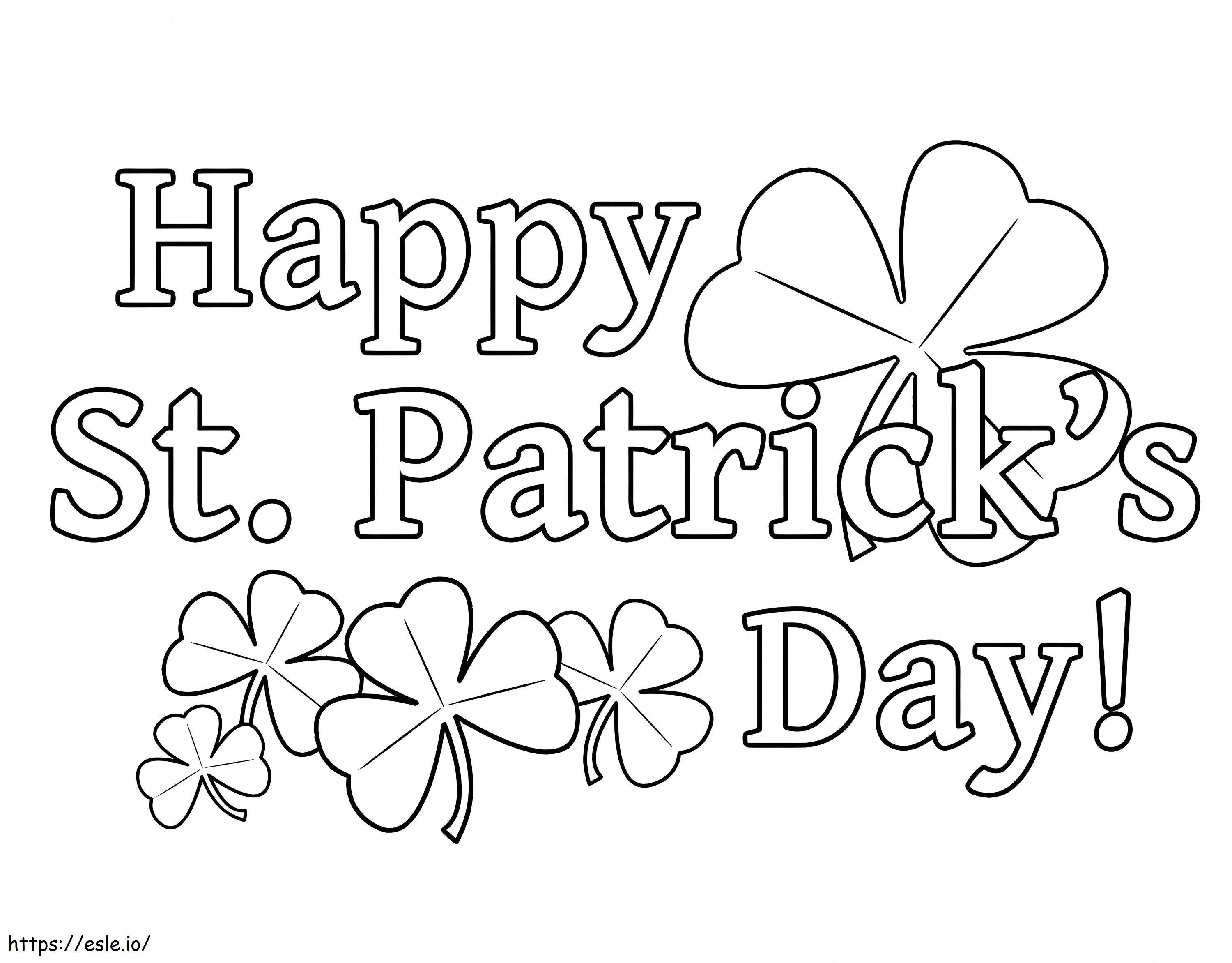 Ziua fericită de Sfântul Patrick pentru a imprima de colorat
