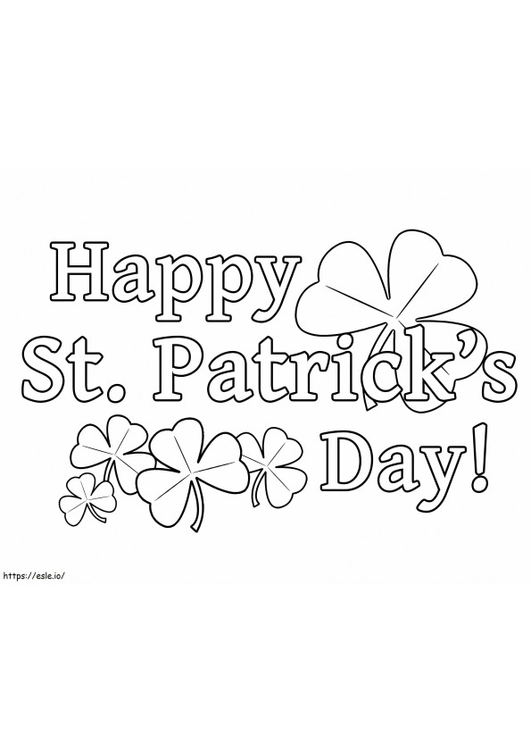 Happy Saint Patricks Day To Print coloring page