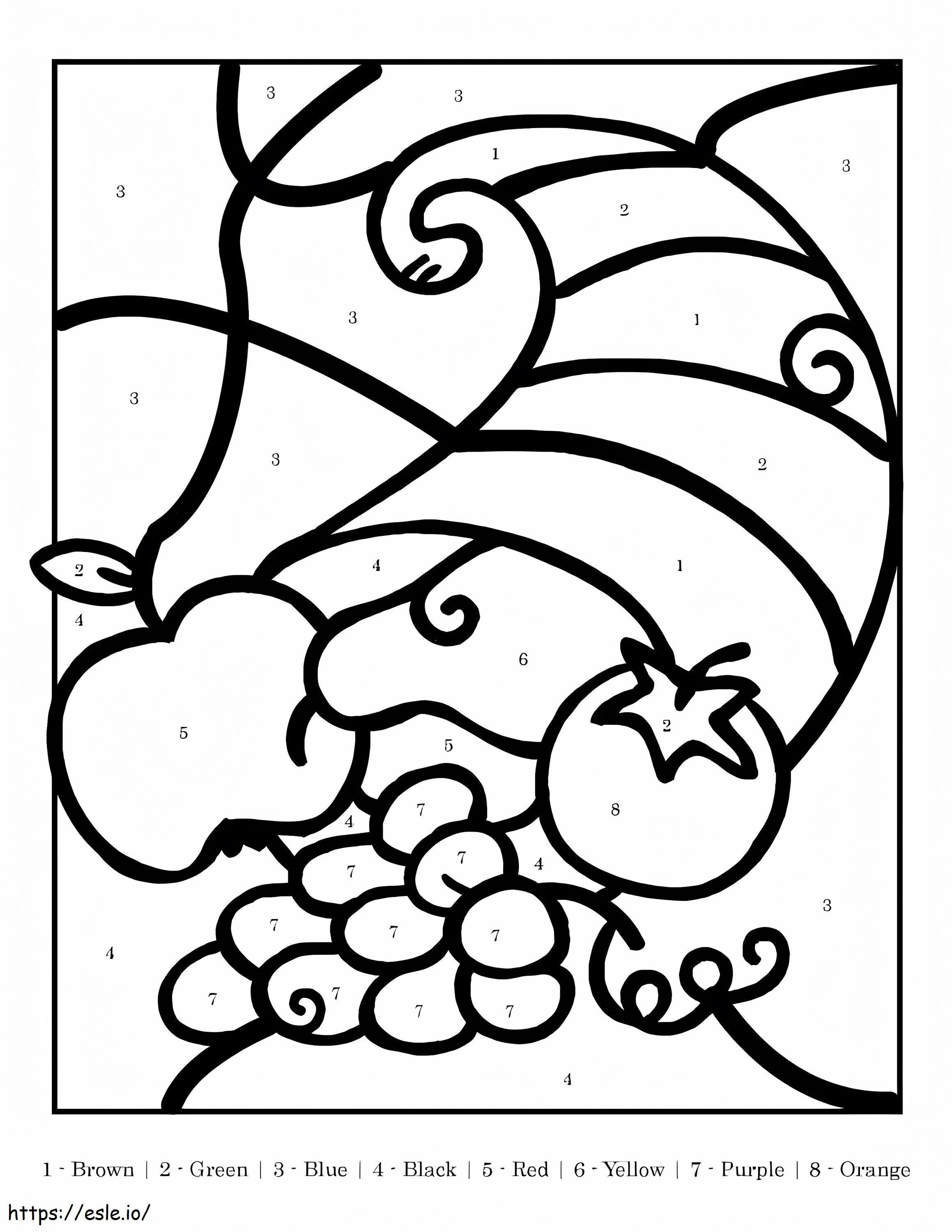 Cornucopia Color By Number coloring page