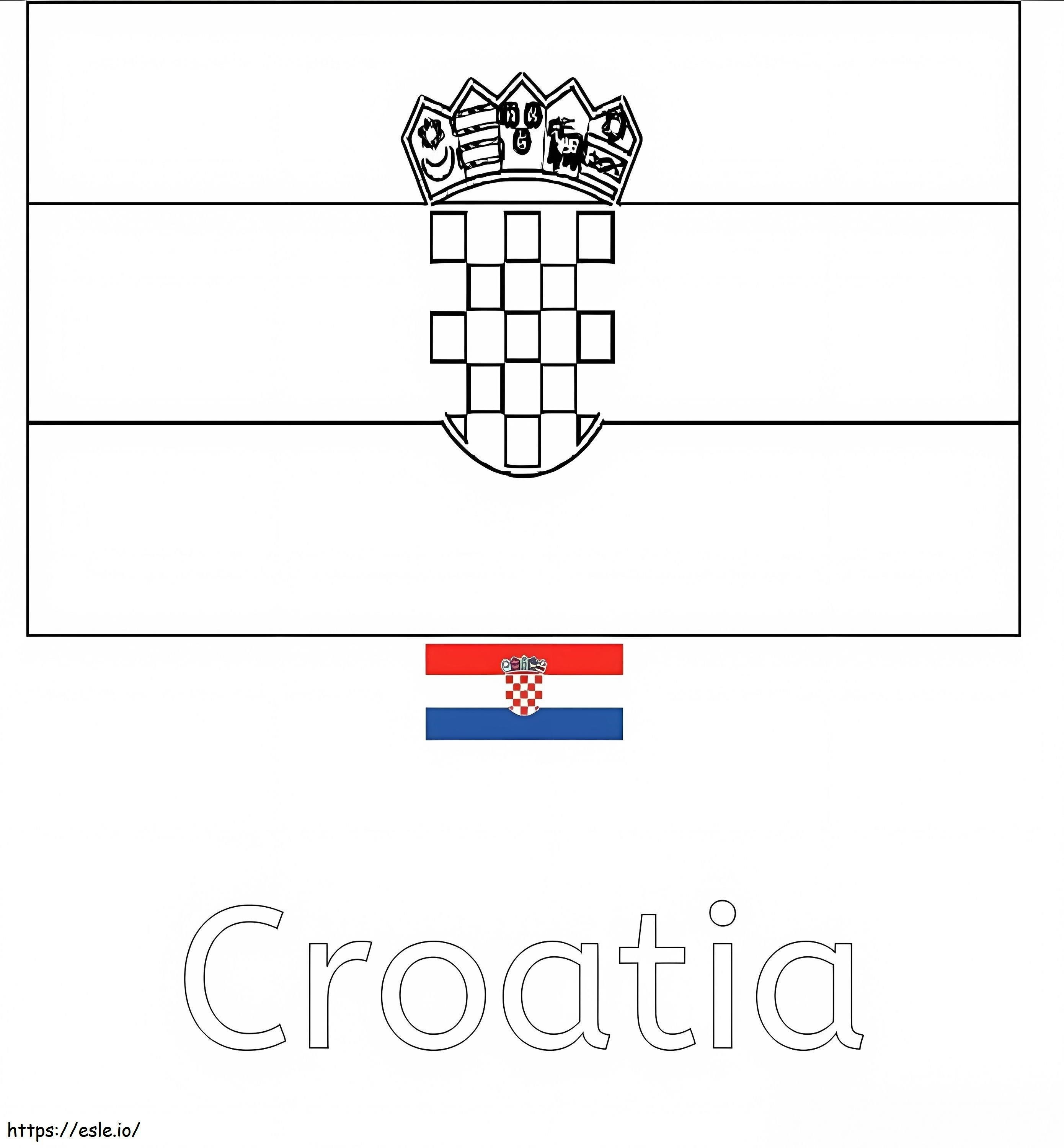 クロアチアの国旗 1 ぬりえ - 塗り絵