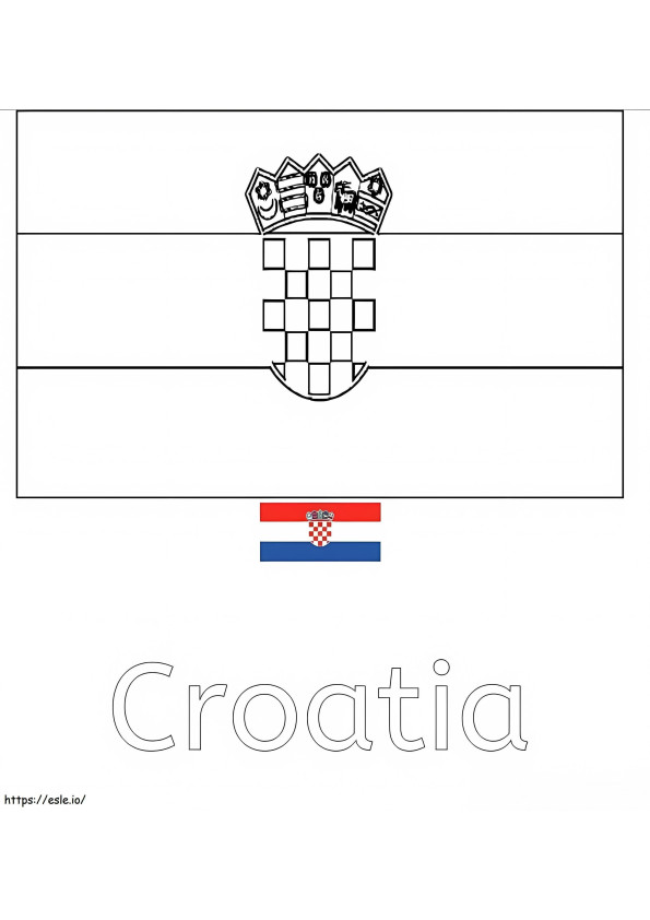 クロアチアの国旗 1 ぬりえ - 塗り絵