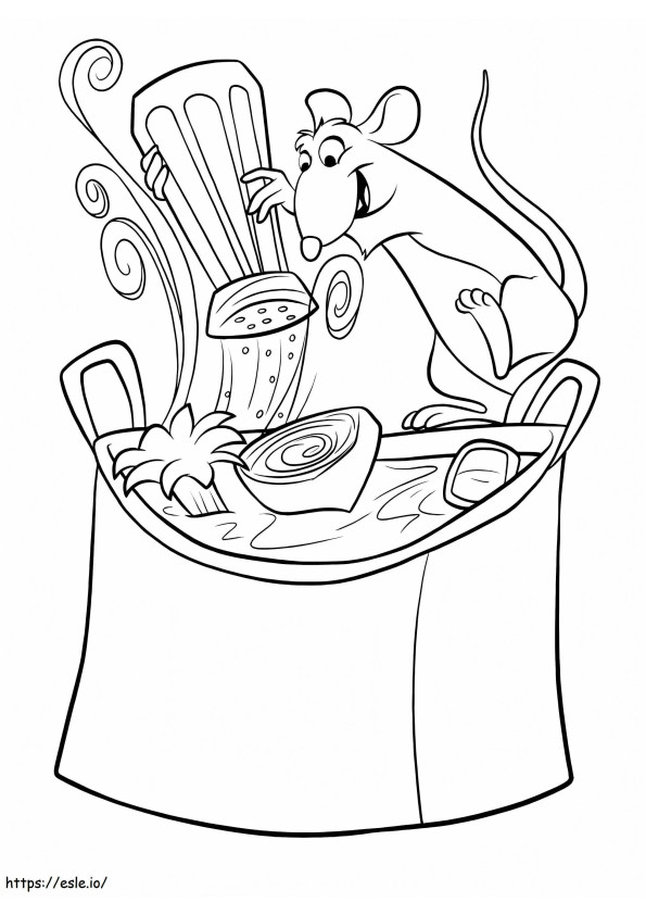 1555721653 68 Disney Ratatouillen piirtäminen tarroilla värityskuva
