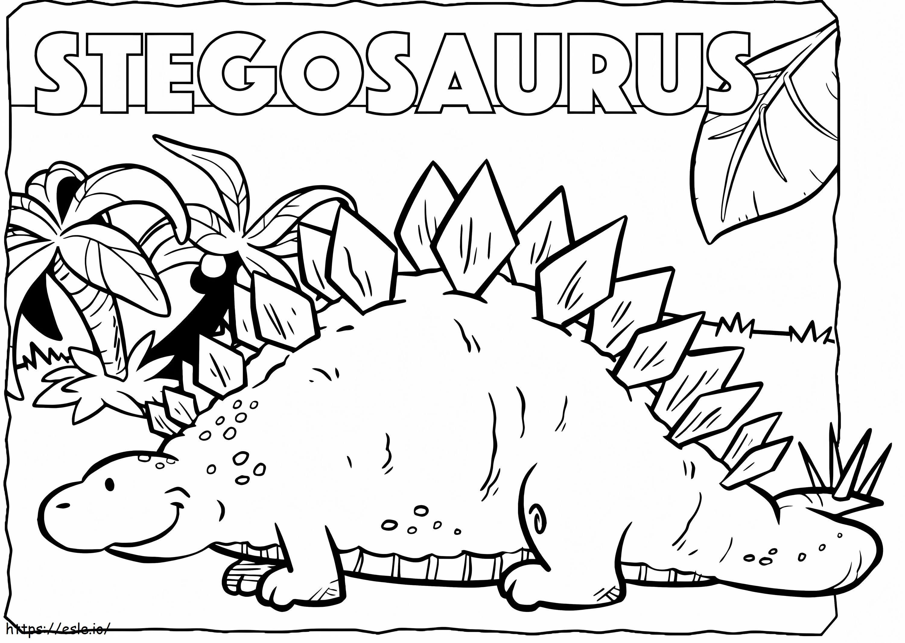 Stegosaurus amuzant de colorat