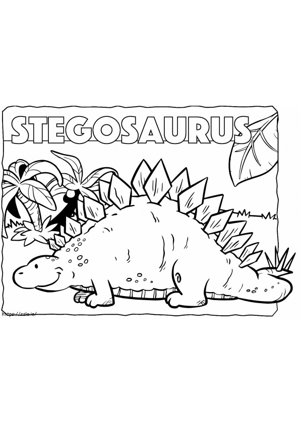 Coloriage Stégosaure drôle à imprimer dessin