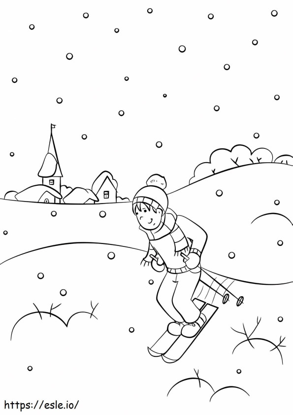 1533007218 Boy Snowboarding A4 coloring page