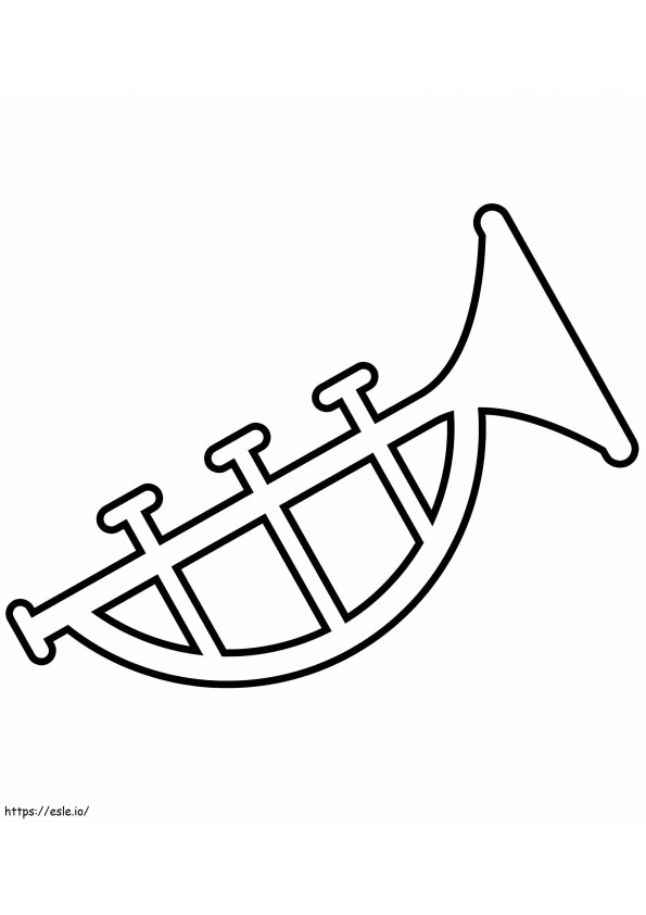 Yksinkertainen trumpetti 4 värityskuva