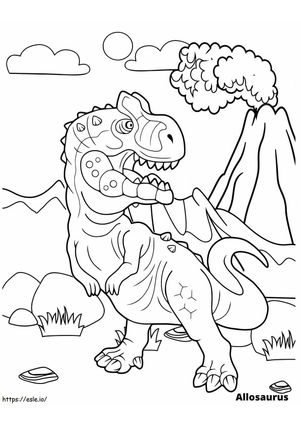 アロサウルス 7 ぬりえ - 塗り絵
