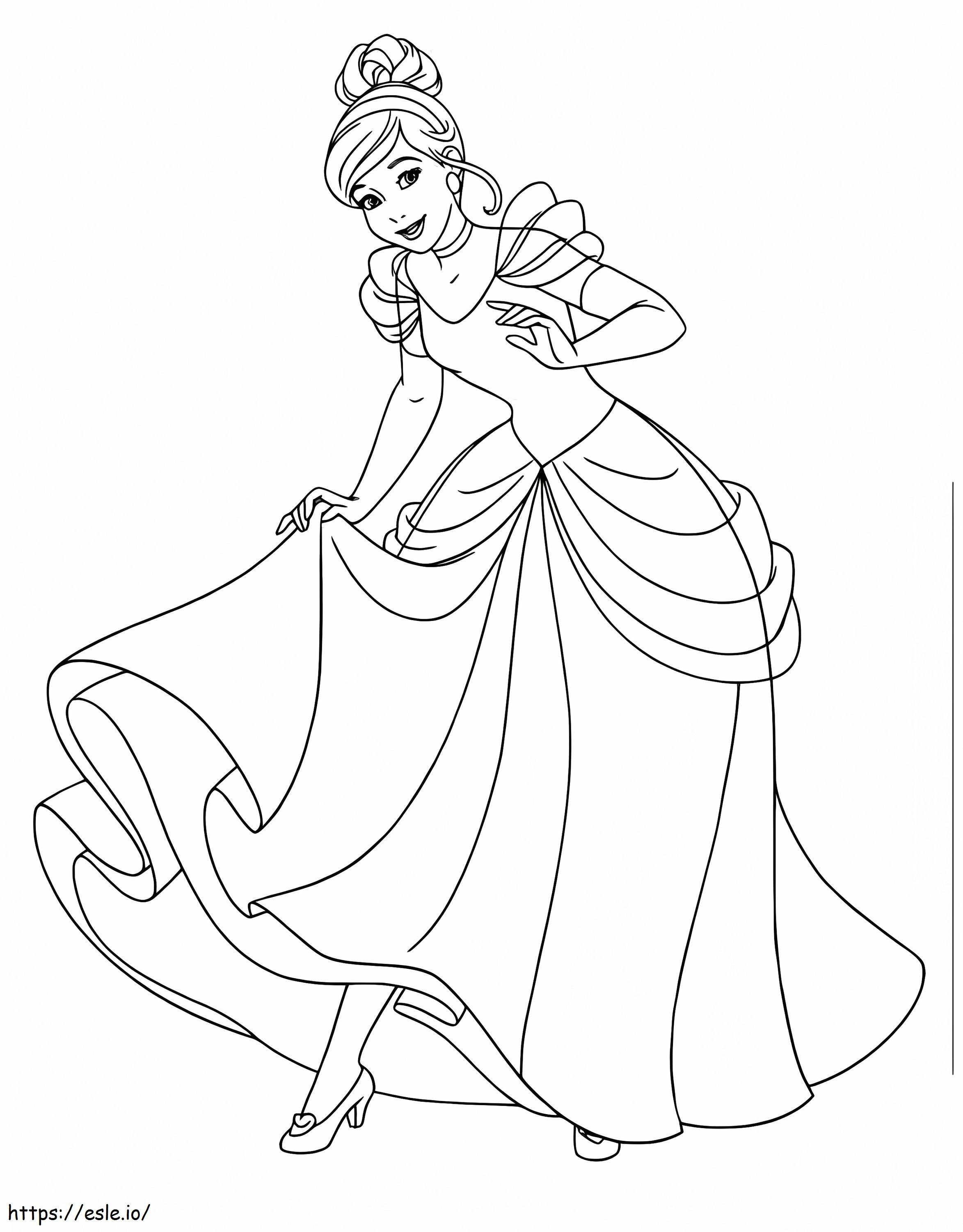 Smiling Cinderella coloring page