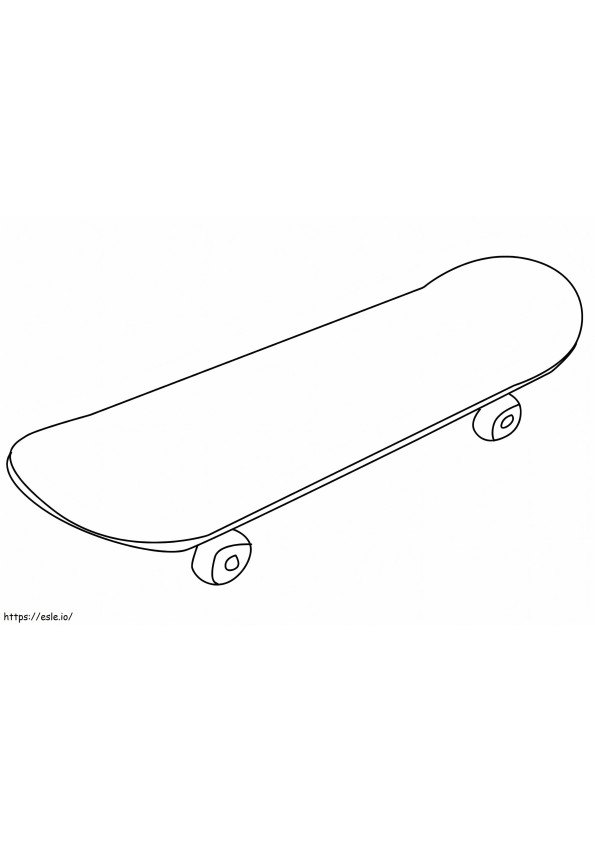 Skateboard simplu de colorat