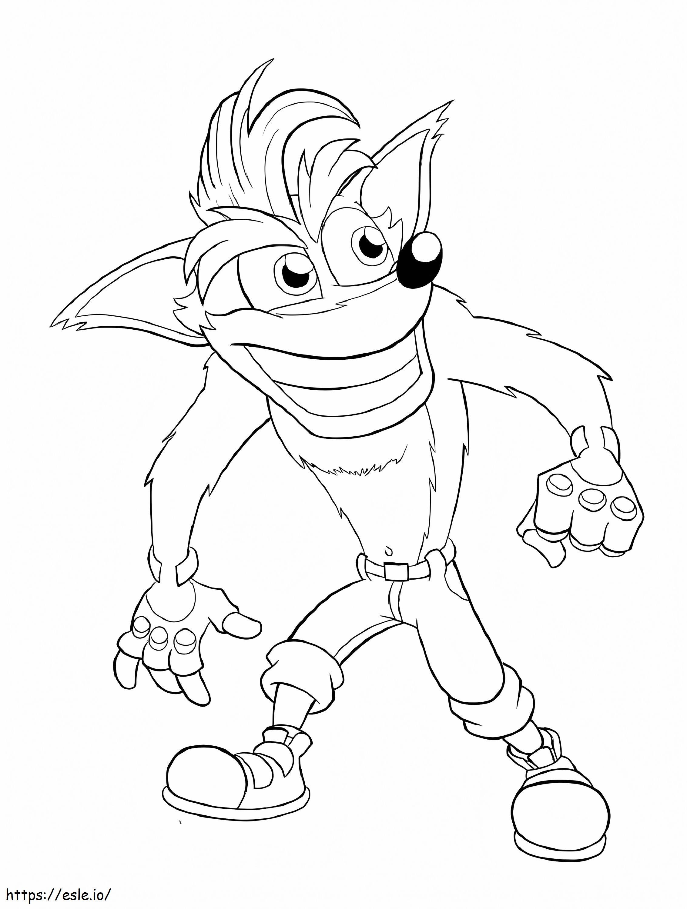 Coloriage Crash Bandicoot cool à imprimer dessin