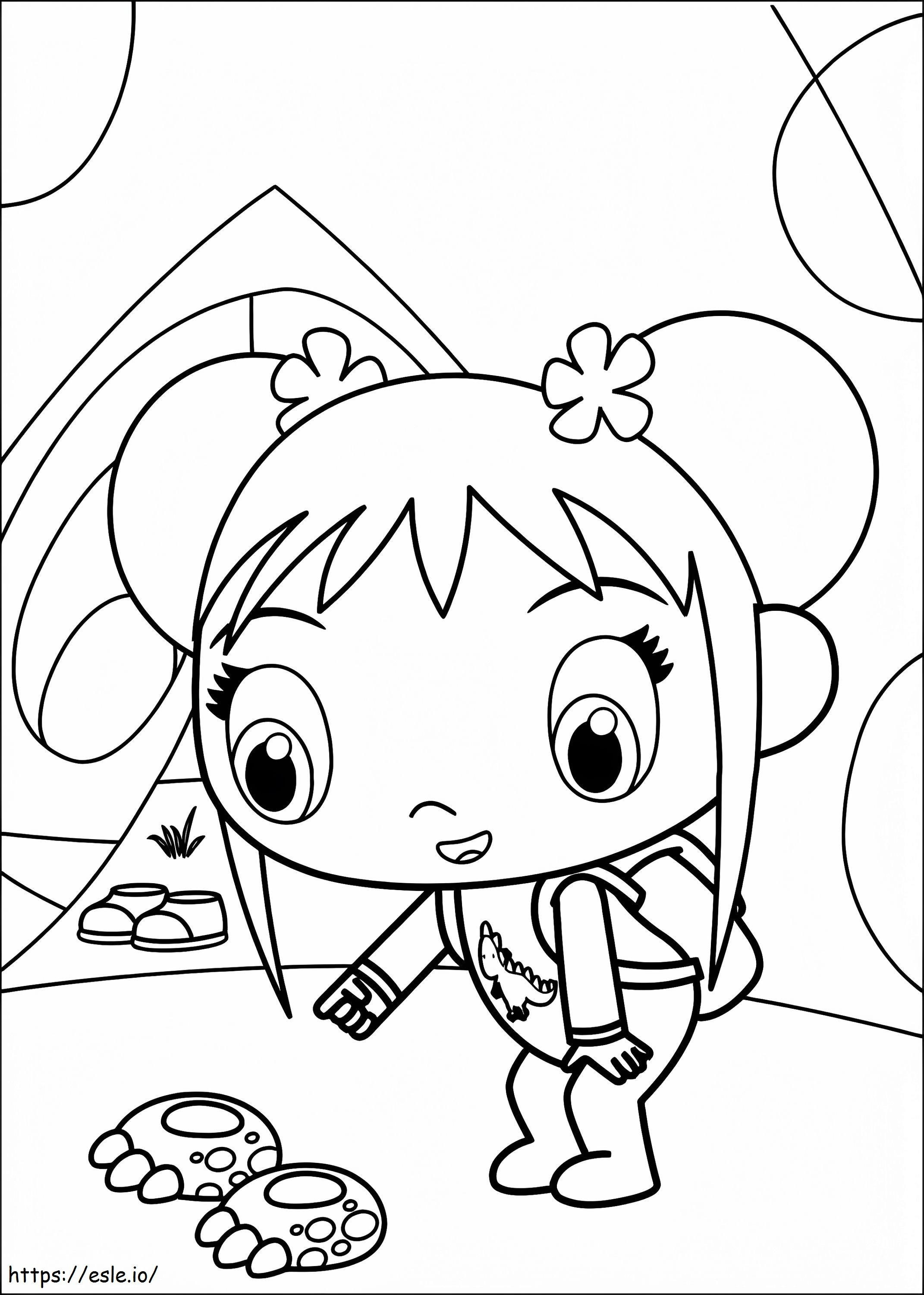 Adorable Kai Lan coloring page