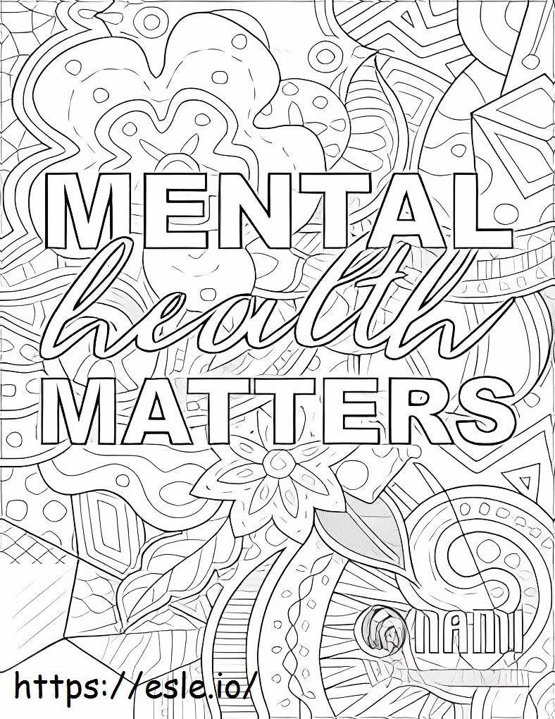 Mental Health Matters coloring page