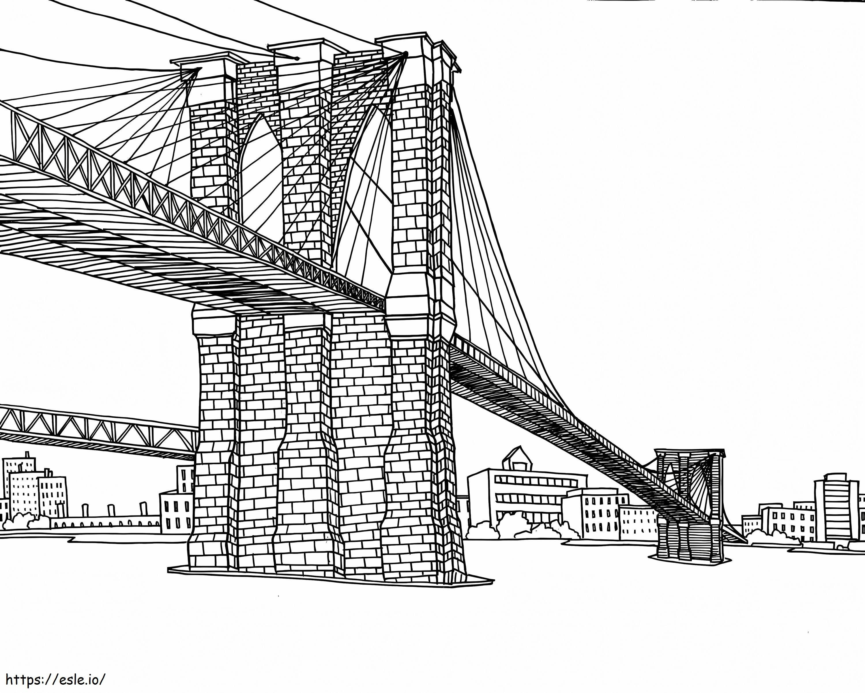 Coloriage Pont de Brooklin à imprimer dessin