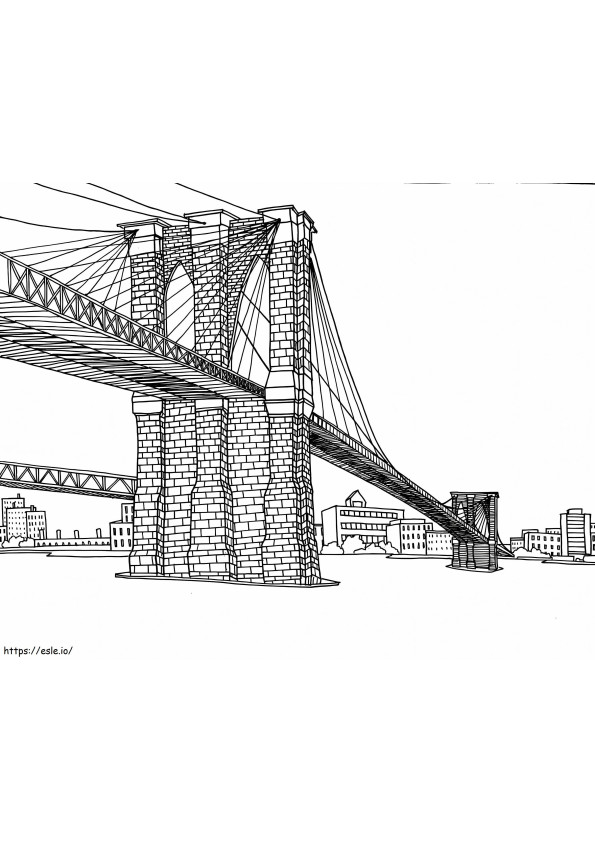 ブルックリン橋 ぬりえ - 塗り絵