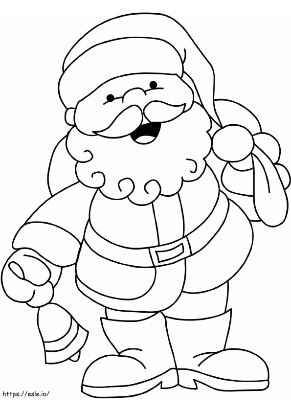 Coloriage Père Noël avec cloche à imprimer dessin