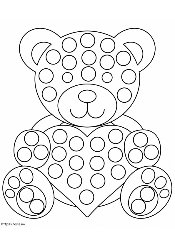 Teddy Dot Marker coloring page