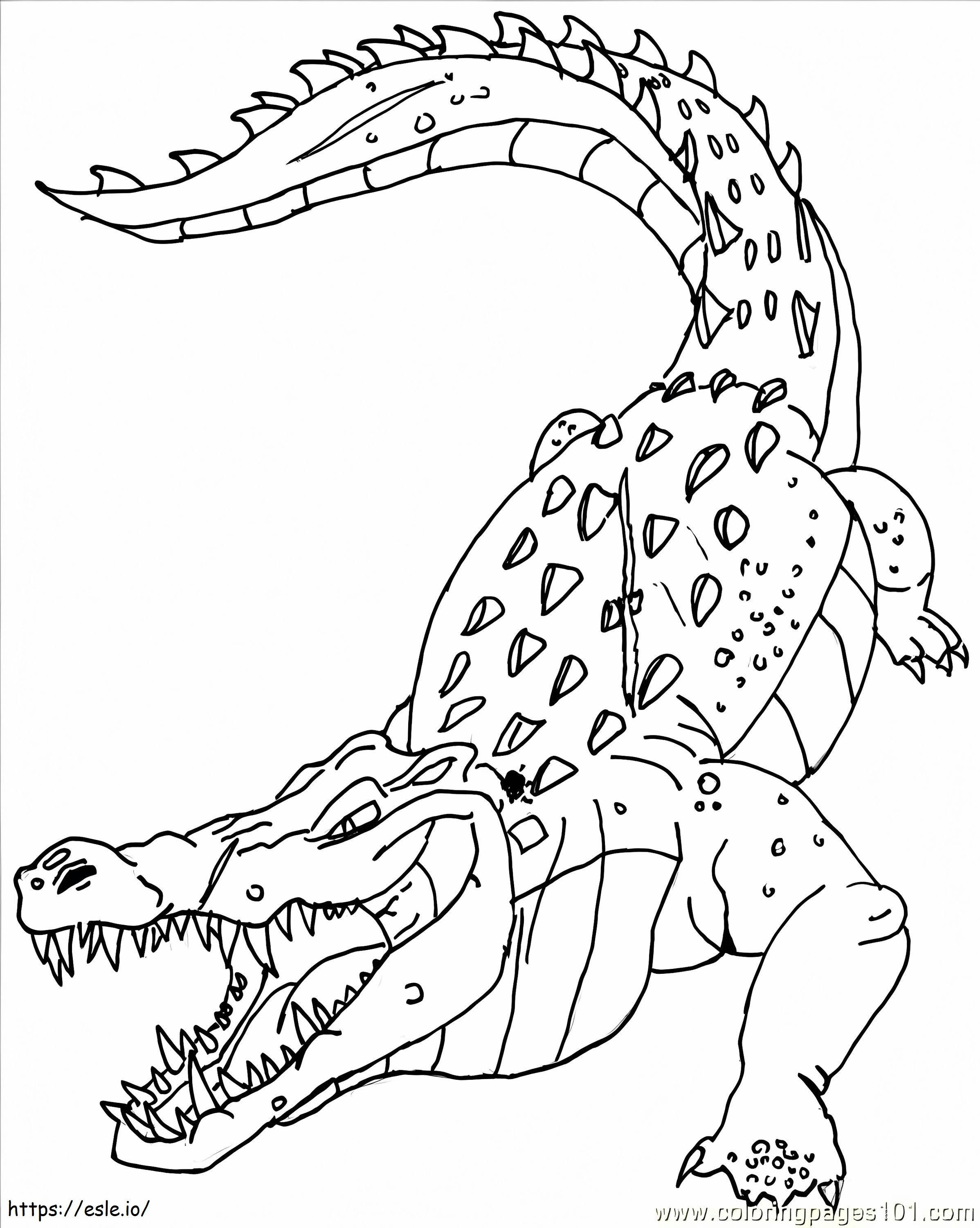 Coloriage Crocodile en colère 1 à imprimer dessin