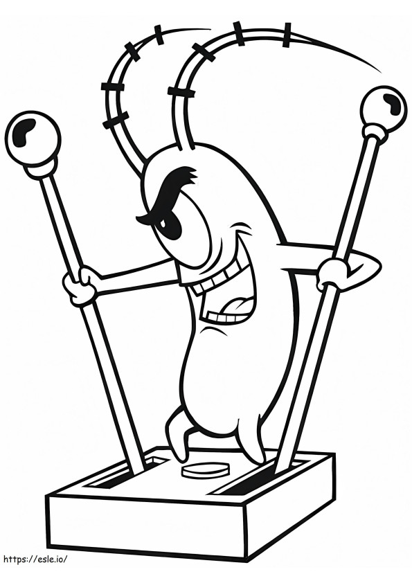 Plankton With Robot Handle coloring page