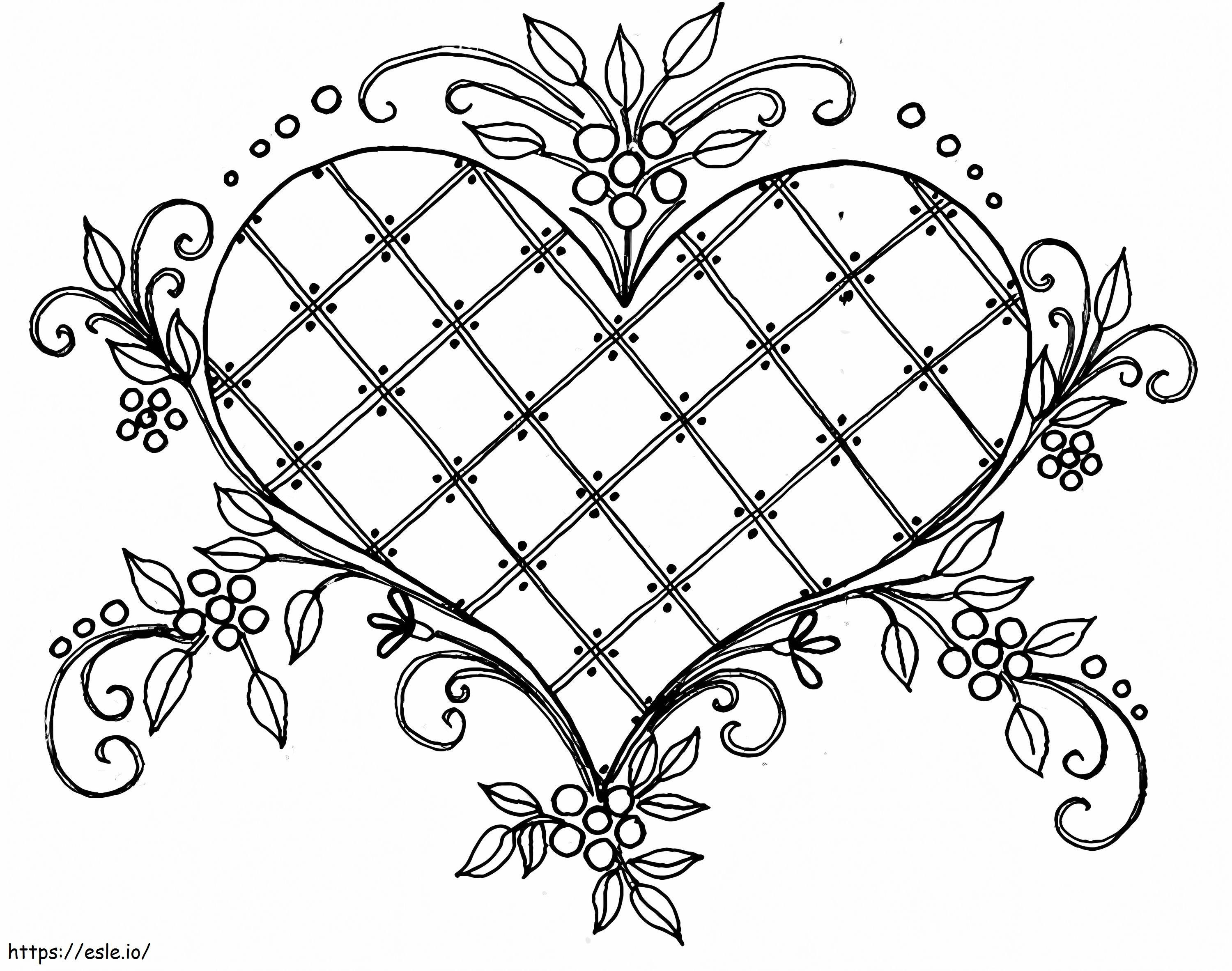 Heart Vintage coloring page