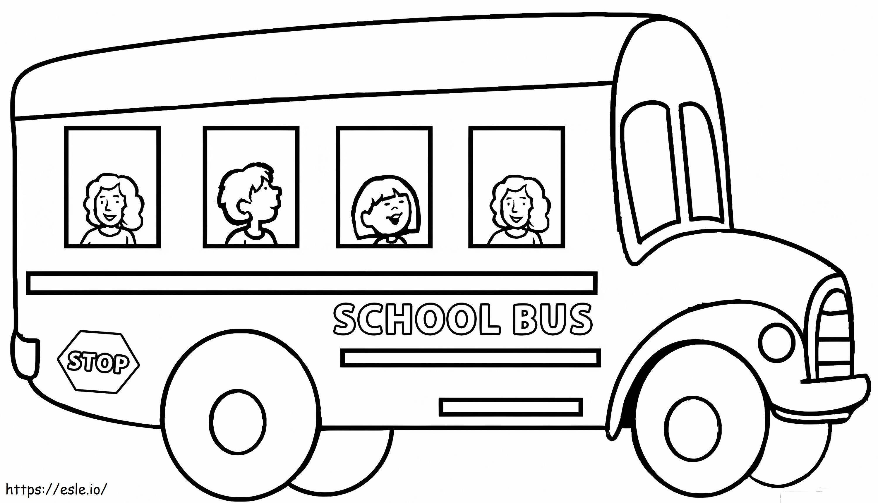 Girl On The School Bus coloring page
