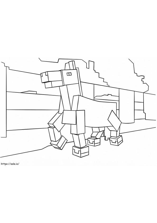 Coloriage Cheval Minecraft à imprimer dessin
