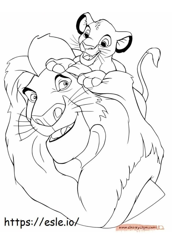 Sinbad i syn w „Królu Lwie”. kolorowanka