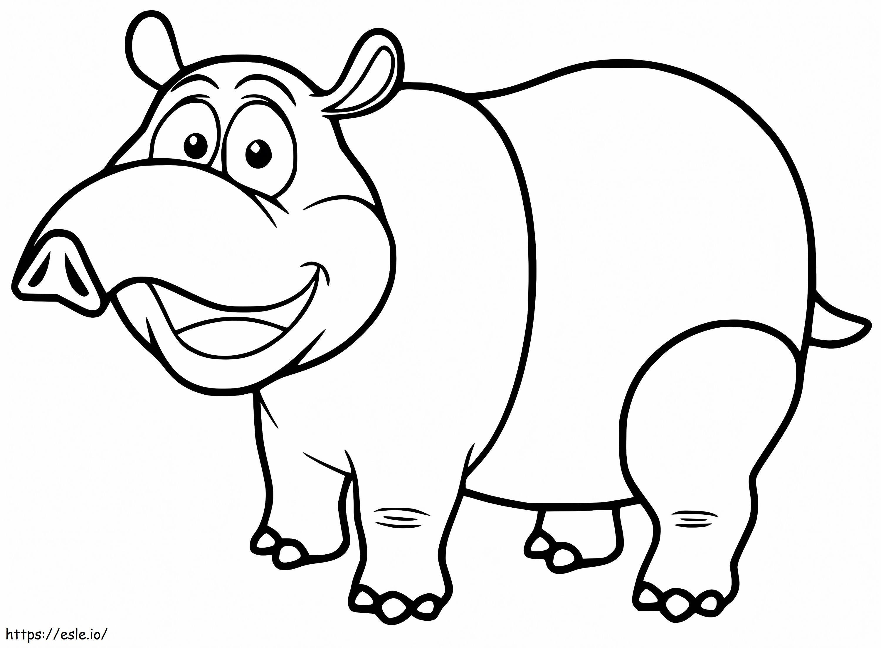 Happy Tapir coloring page