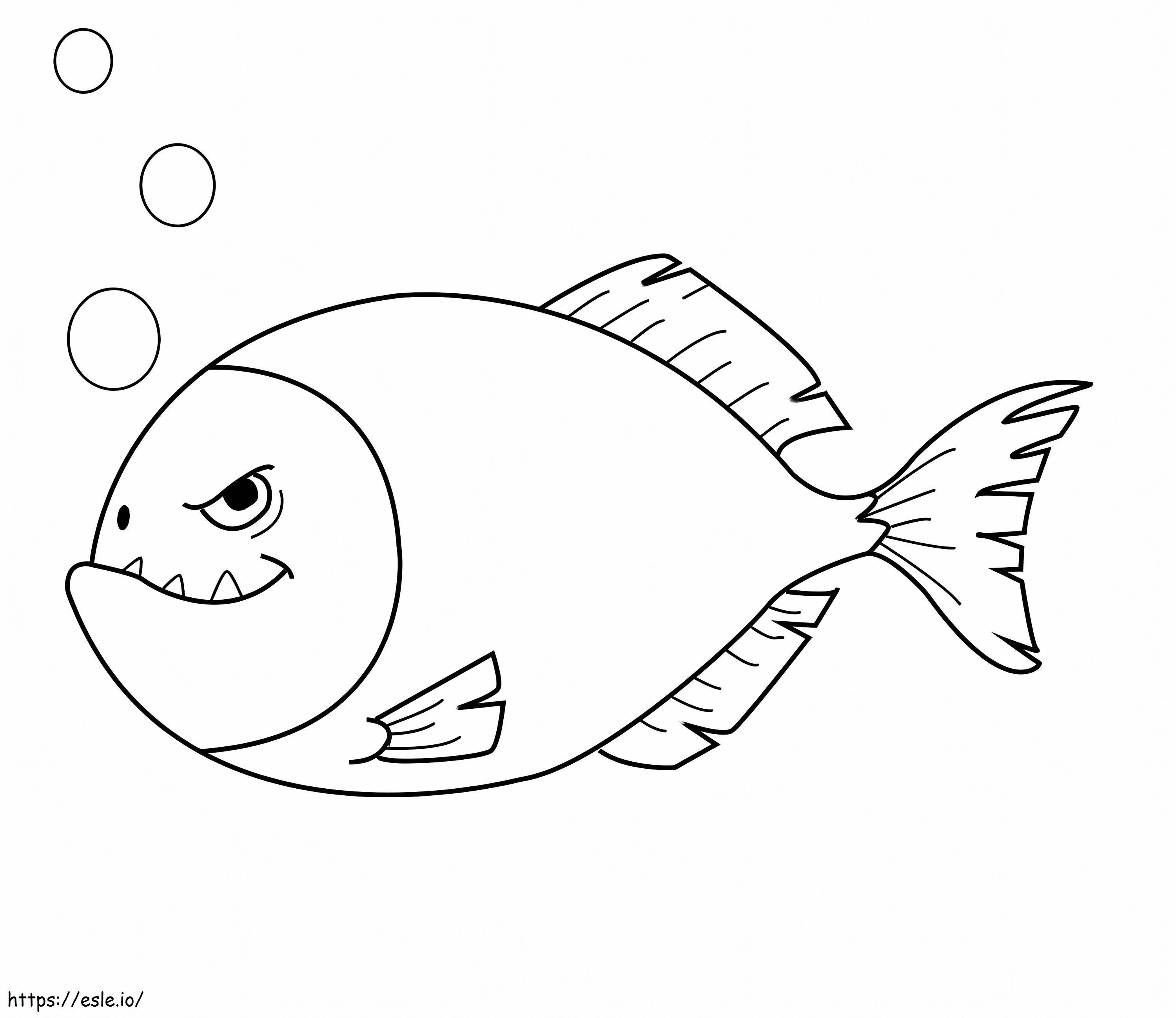 Cartoon Piranha coloring page