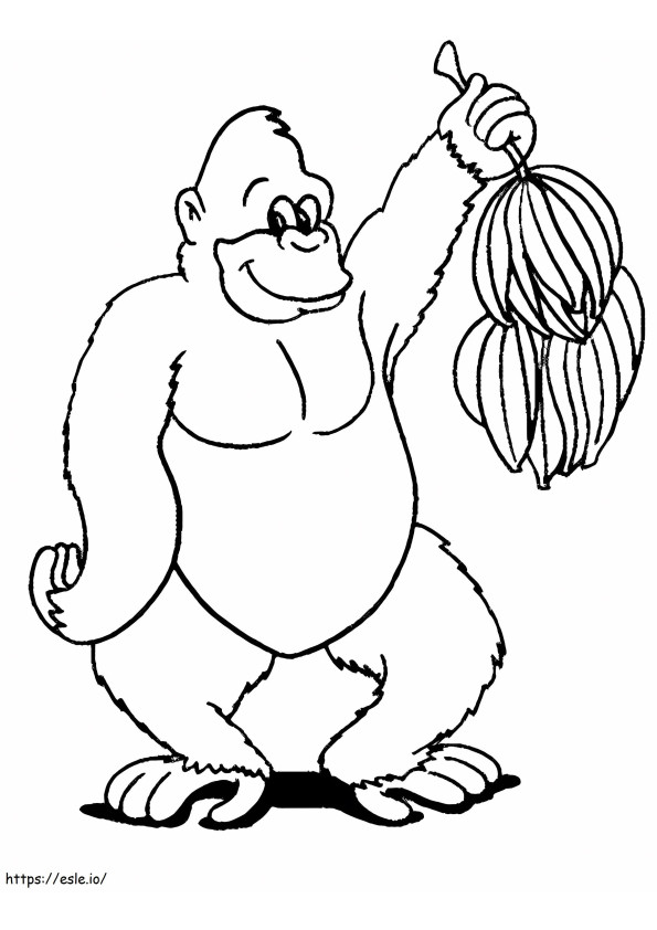 Gorille mignon tenant une banane