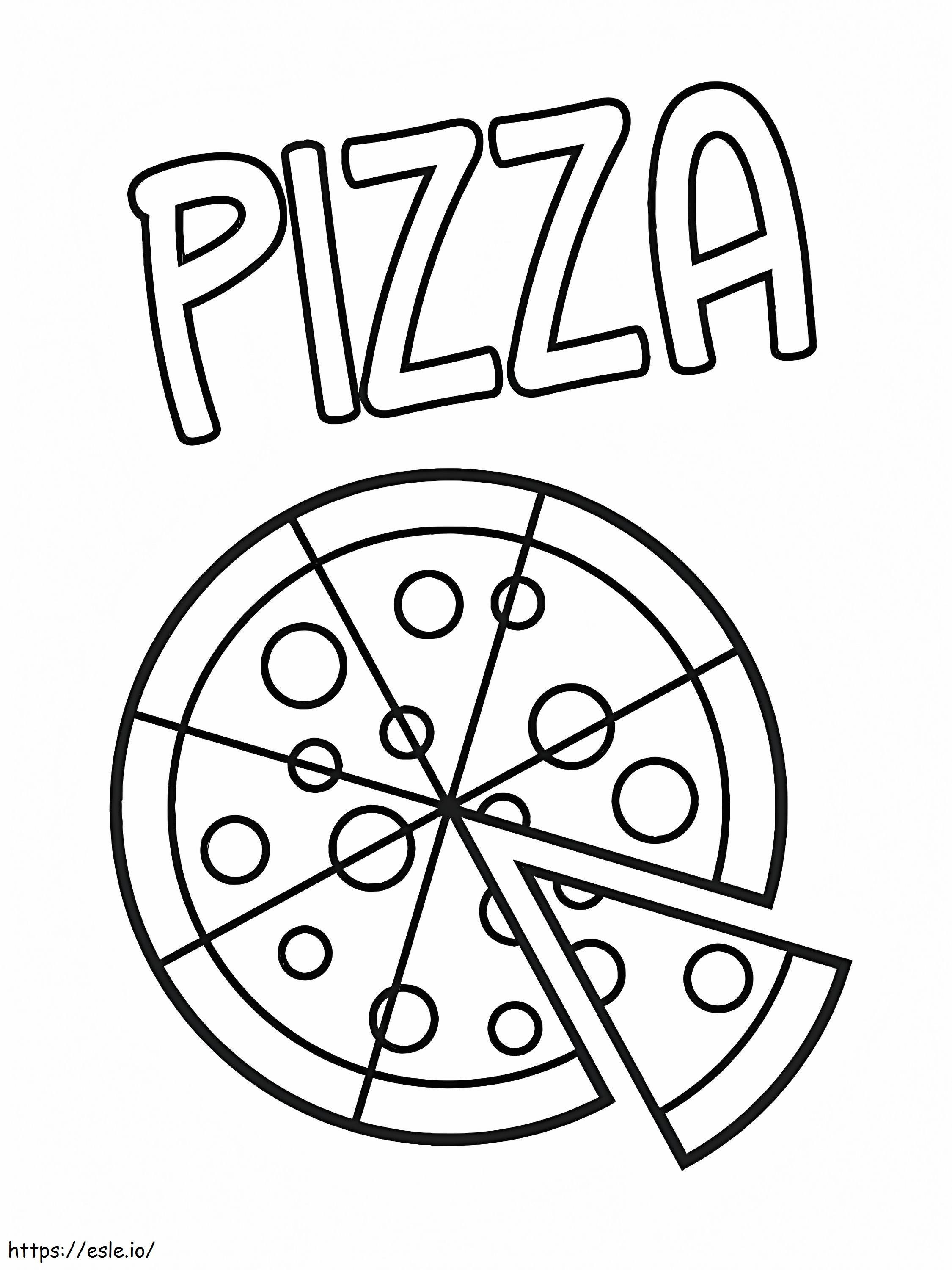 Coloriage Pizza Régulière à imprimer dessin