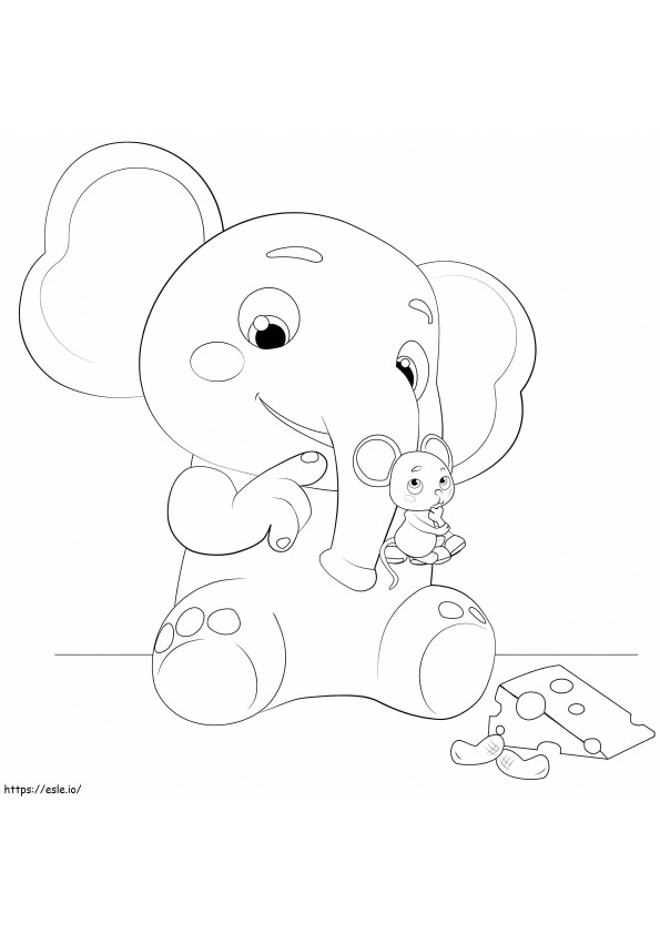 Elefante Cocomelon para colorir