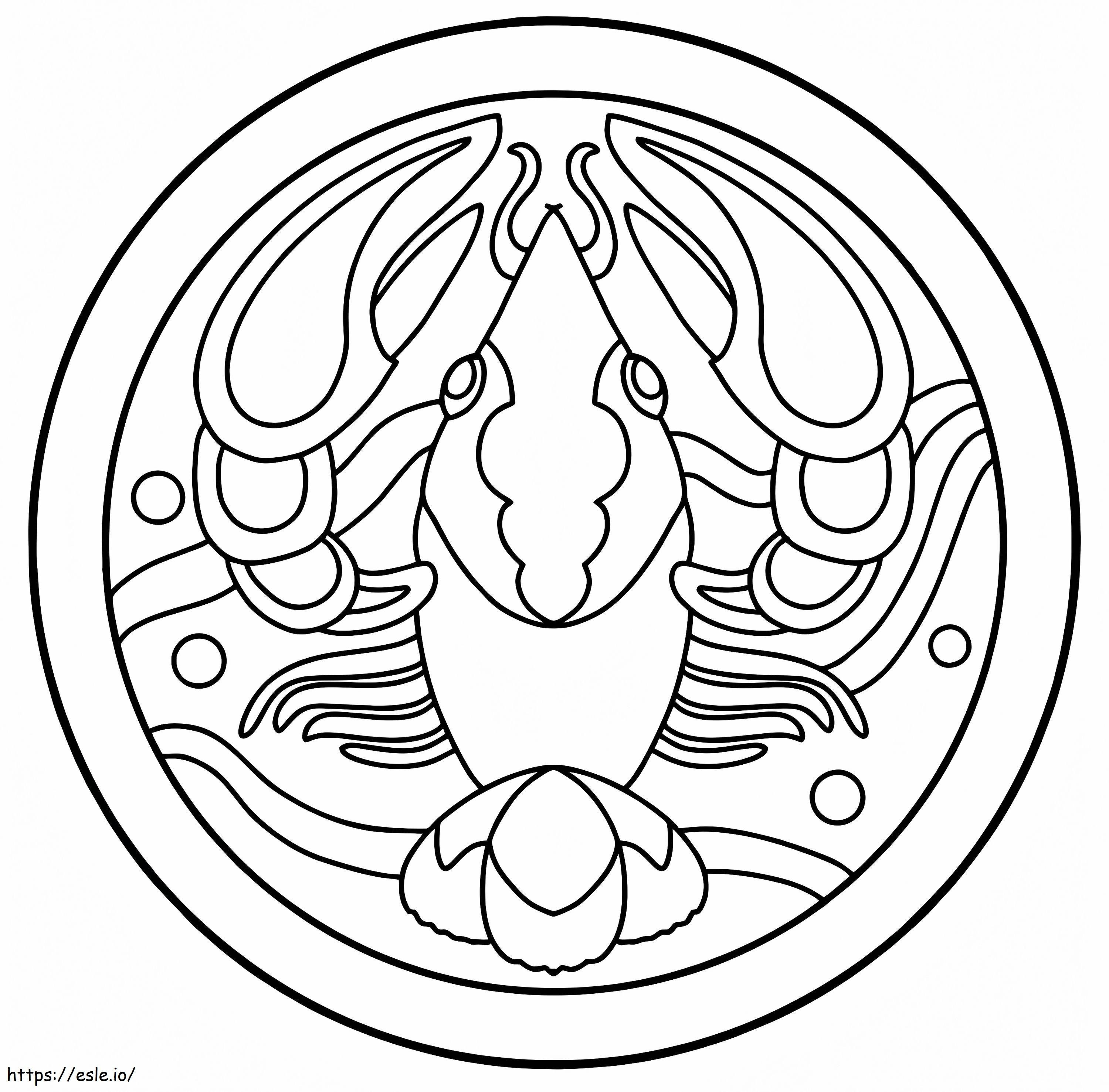 Cancer Zodiac 2 coloring page