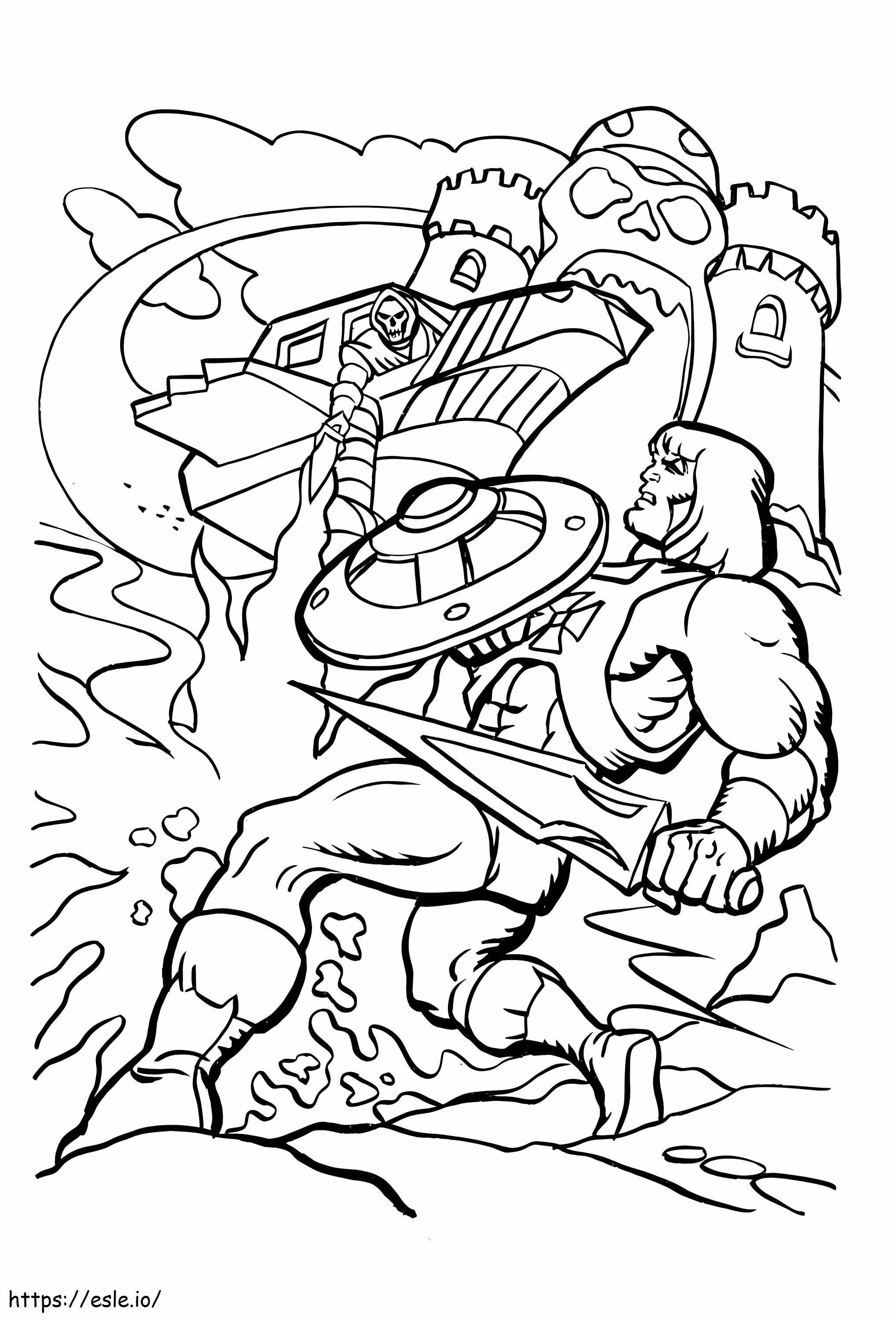 Skeletor Vs He Man coloring page