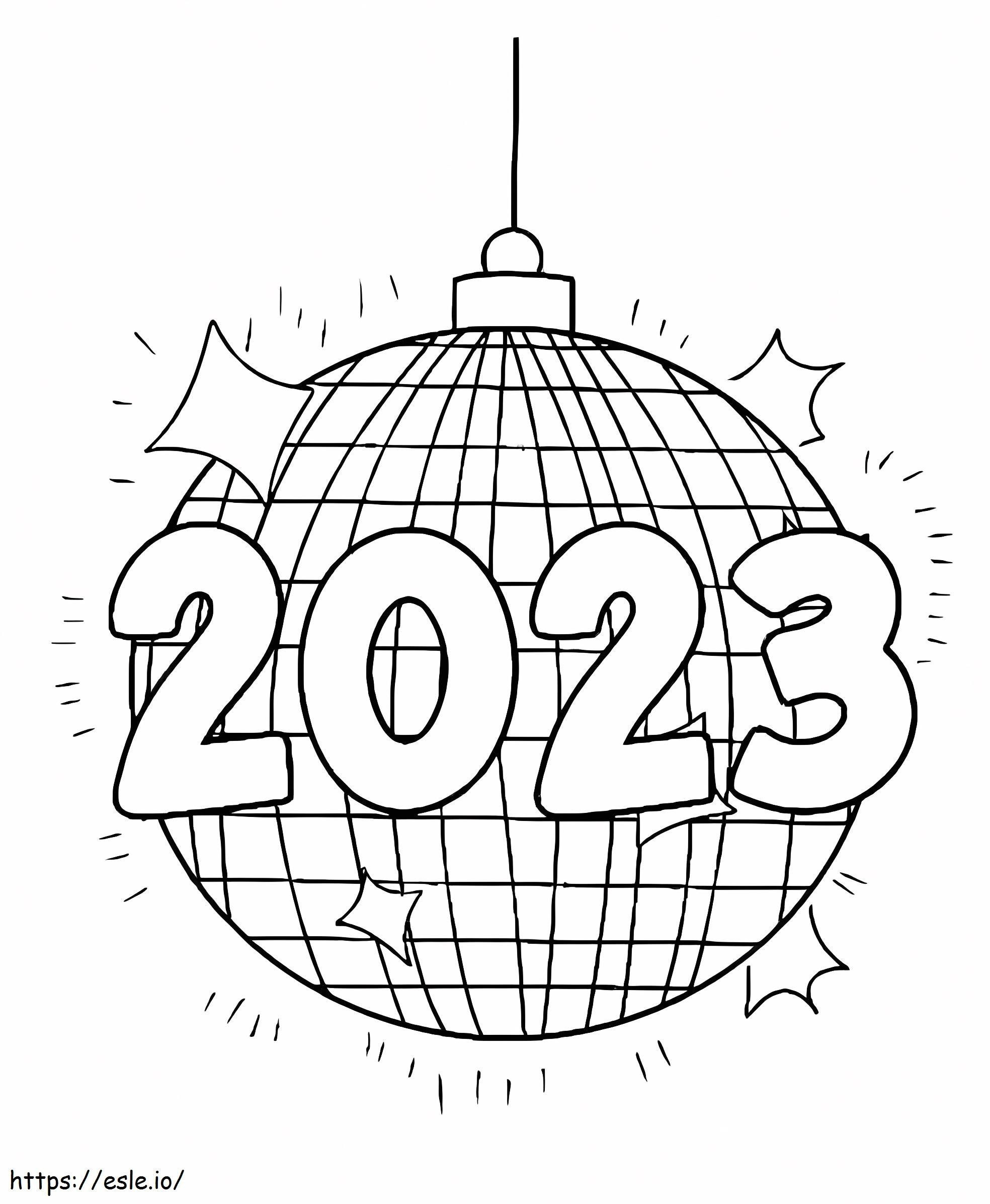 2023 年、ミラーボールあり ぬりえ - 塗り絵