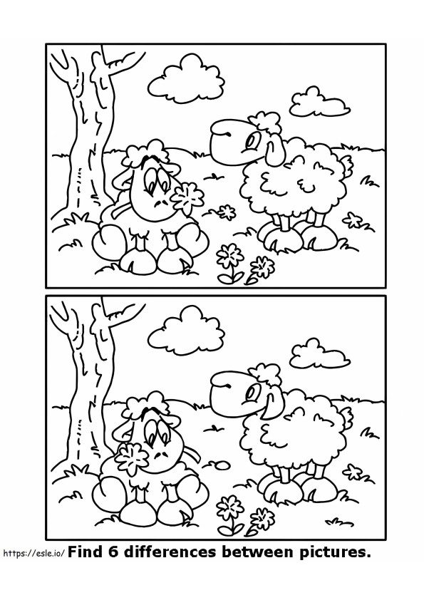 Free Printable Find 6 Differences coloring page