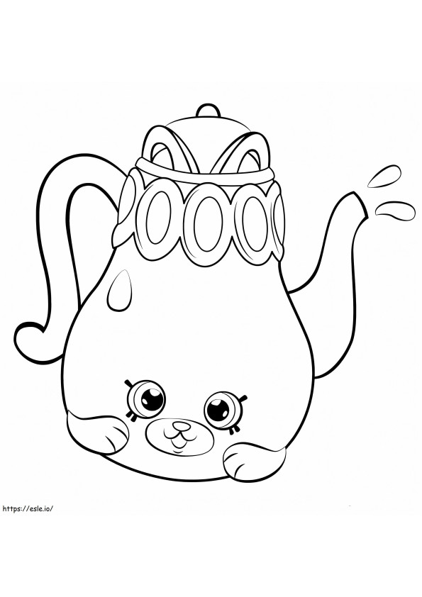 Cute Cartoon Teapot coloring page
