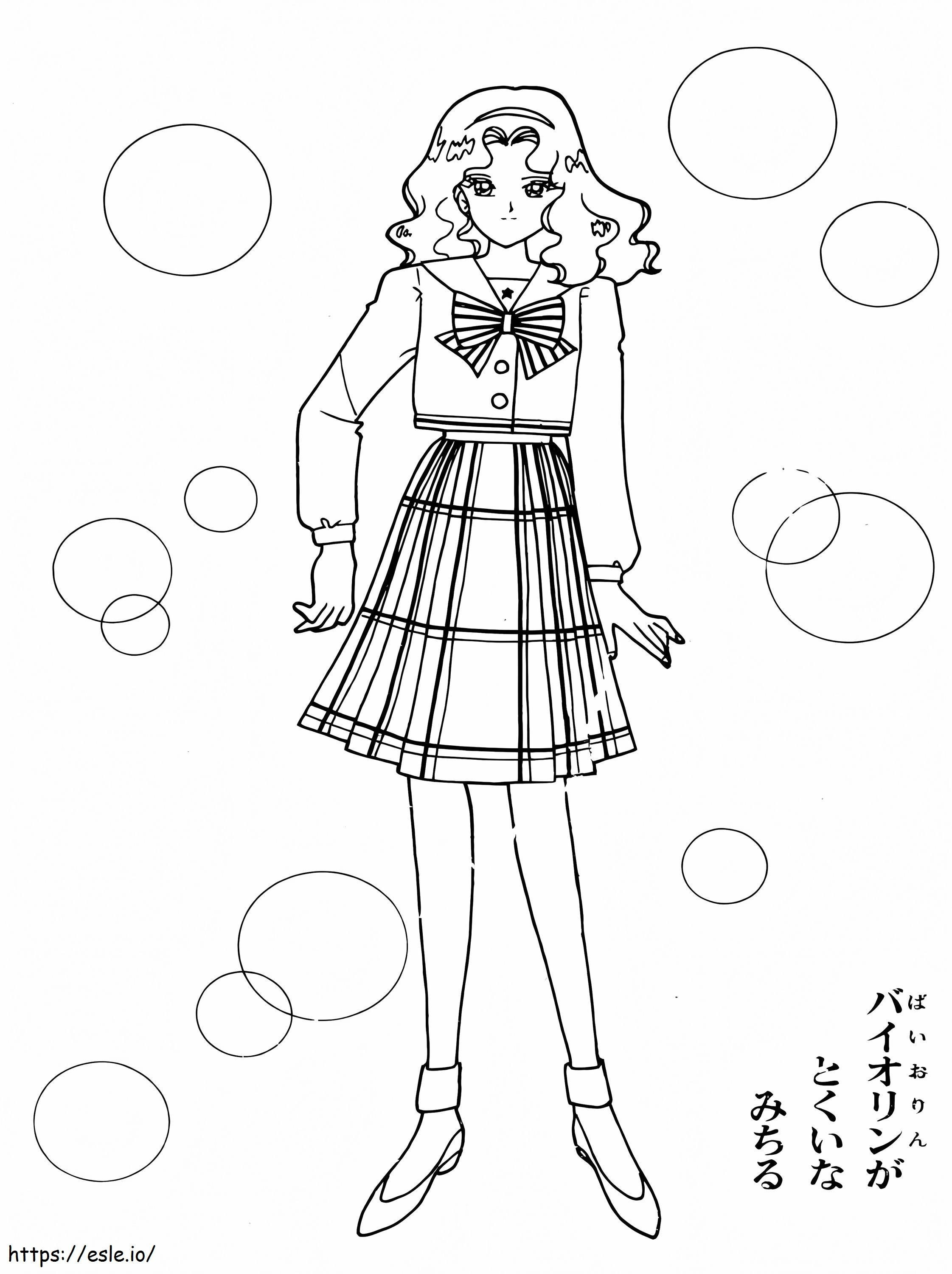 Coloriage Marin Neptune Michiru Kaioh à imprimer dessin