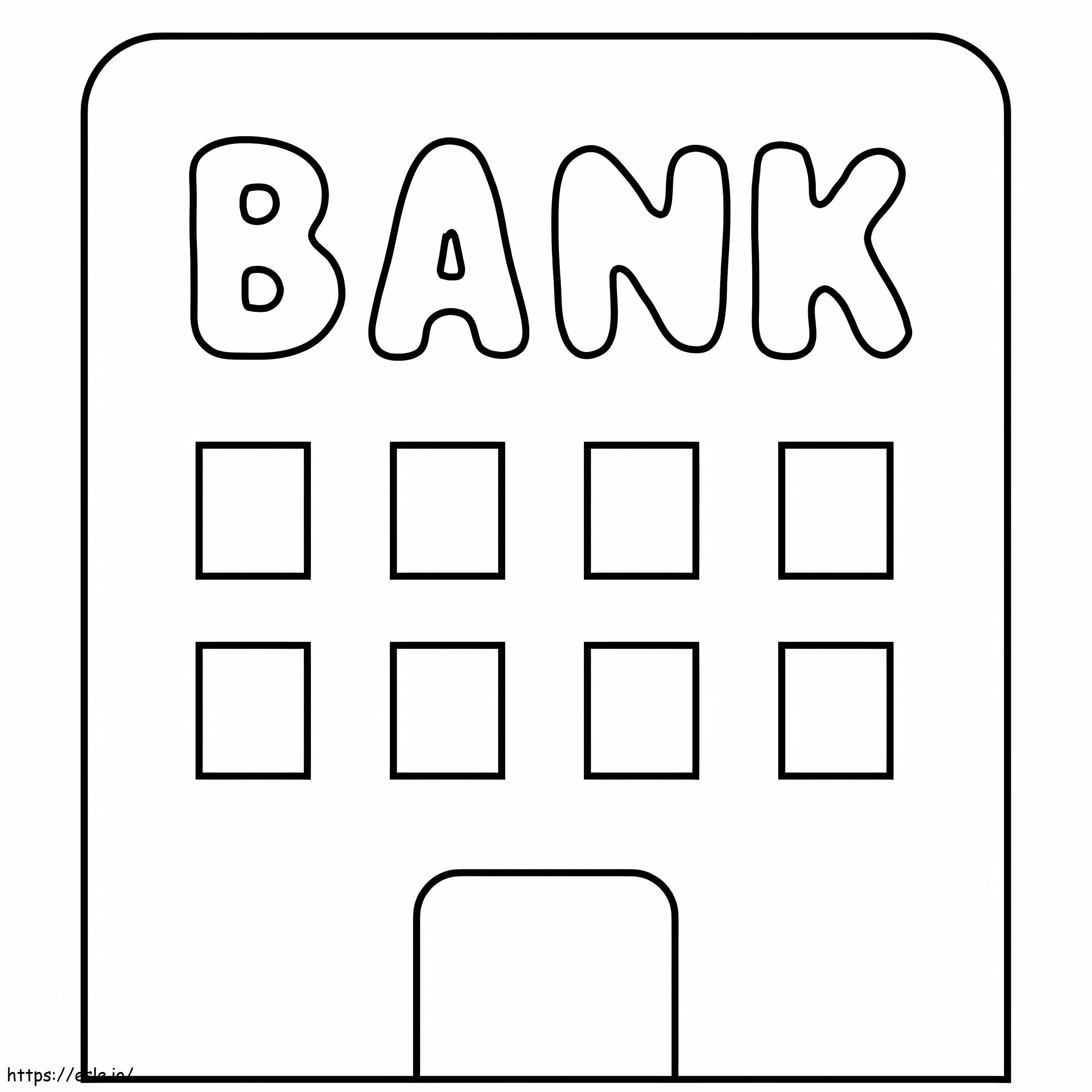 Yksinkertainen pankki värityskuva
