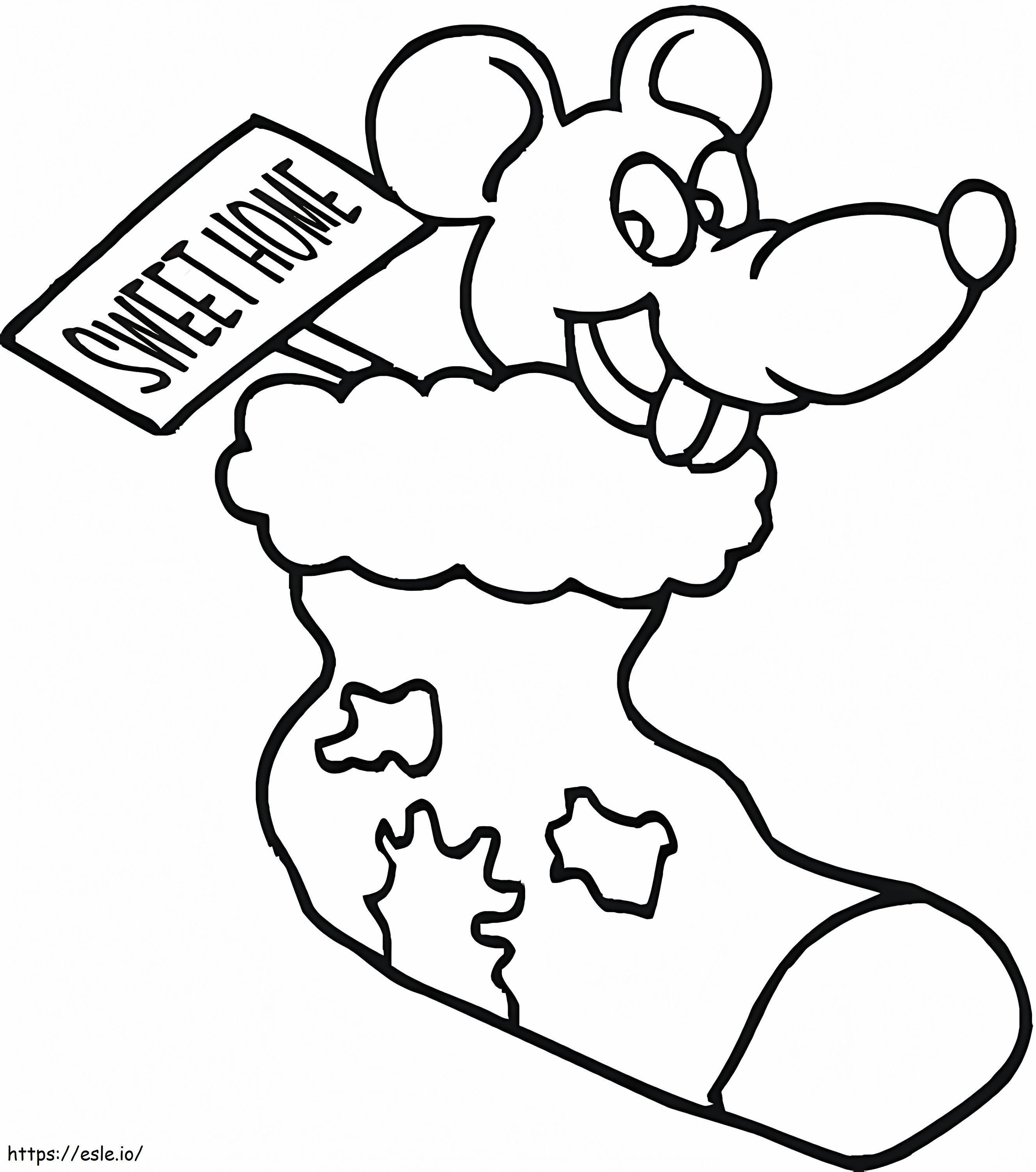 Mouse In Christmas Stocking coloring page