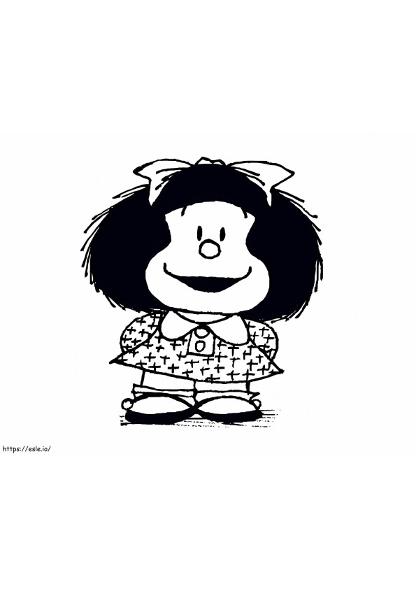 Feliz Mafalda para colorir