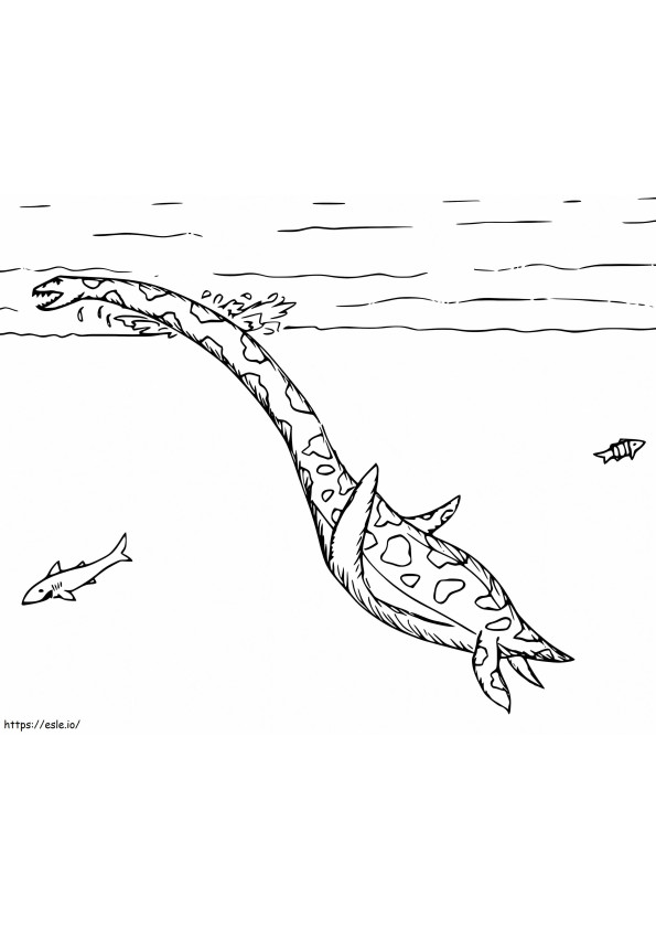 Plezjozaur pływa kolorowanka